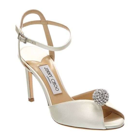 Jimmy Choo Shoes - Jimmy Choo Sacora 85 Satin Sandal, White